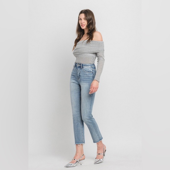 NWOT Super High Rise Slim Straight Crop Jeans from Vervet by Flying Monkey - Picture 5 of 12